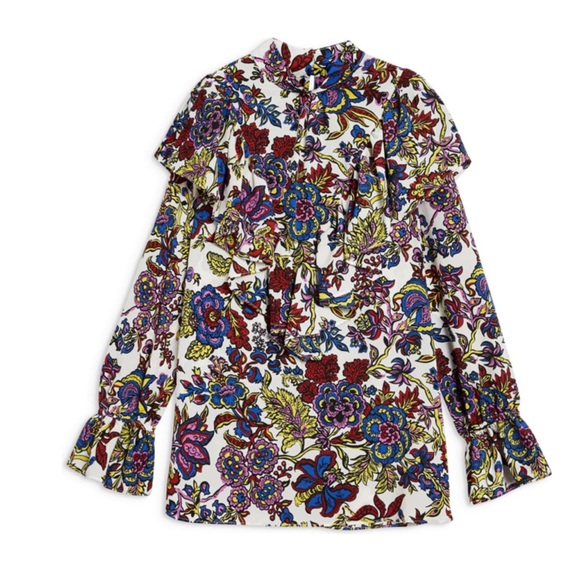 TOPSHOP Floral Ruffle Top - Picture 4 of 8